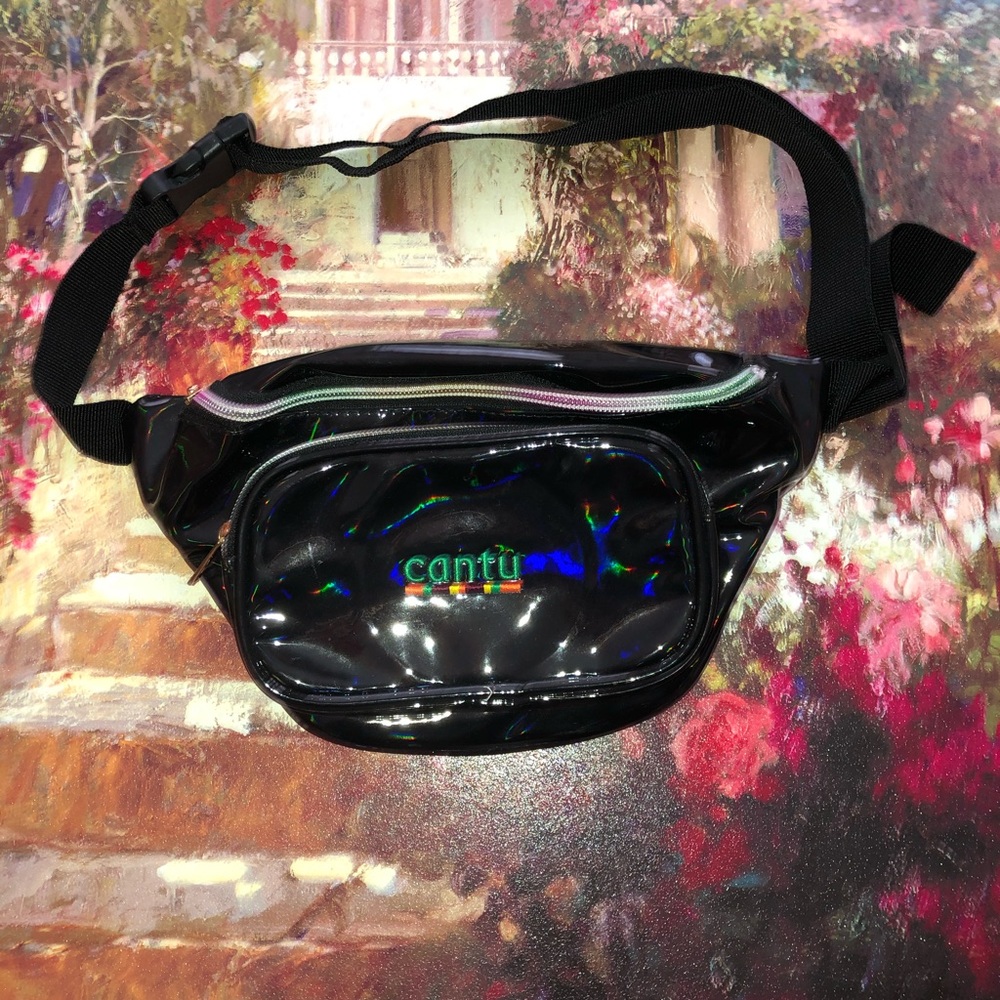 Black Colorful Reflective Waist Bag